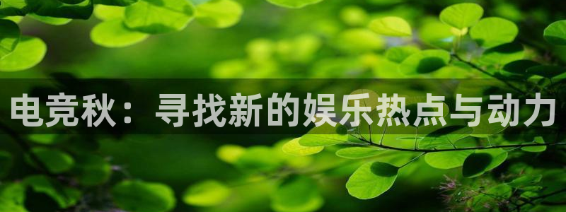 k1电竞：电竞秋：寻找新的娱乐热点与动力